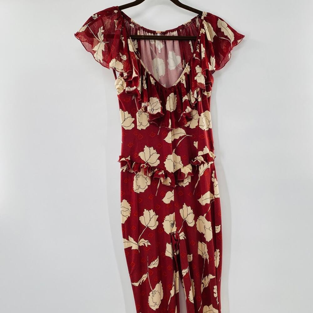 NEW Free People Austyn Jumpsuit Floral Print Ruffle Extra Small Boho Festival - Picture 5 of 10